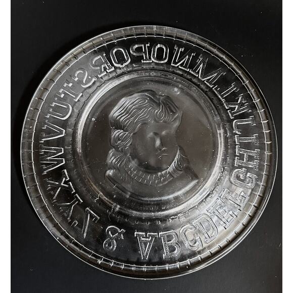 Artistic Alphabet ABC Portrait Plate By Clay's CRYSTAL WORKS - Picture 2 of 2